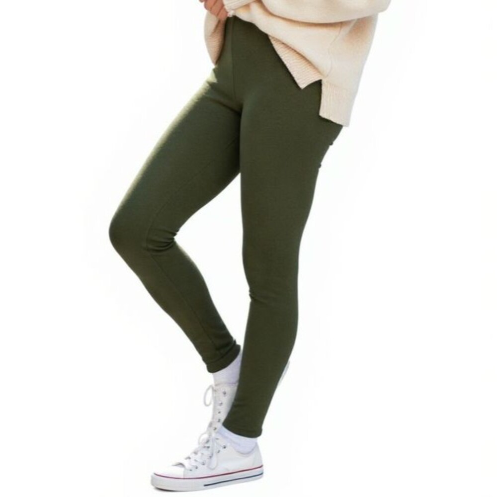 MISSONI Ribbed Leggings Pants Women 12 US  Dark Olive Green Made in Italy